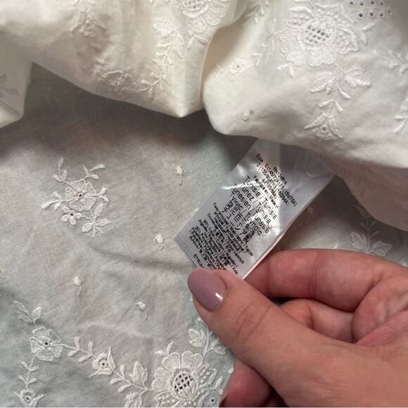 PAUL & JOE SISTER Trianon Eyelet Detail Cotton Top In White Size L - Picture 6 of 8